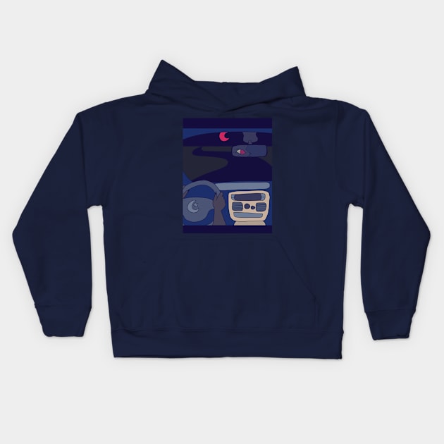 Night drive Kids Hoodie by Kenners